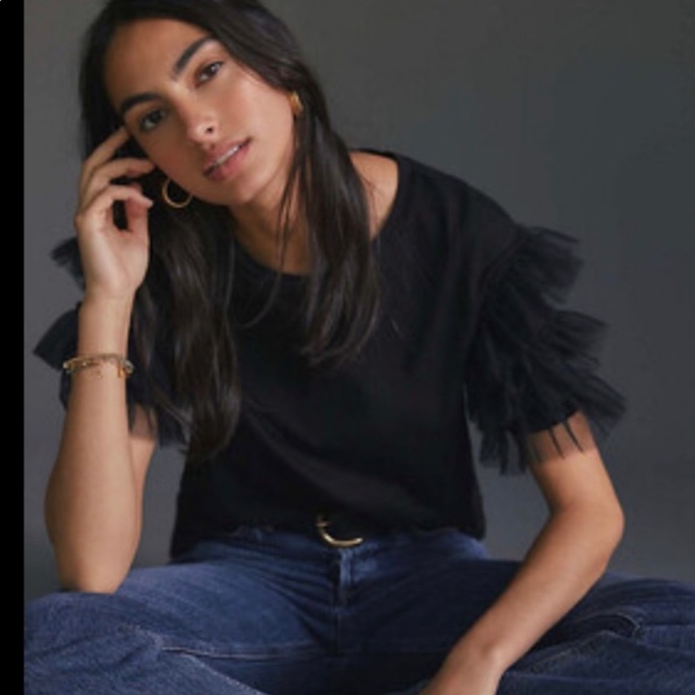 Anthropologie Leo and Viola Tulle T-shirt